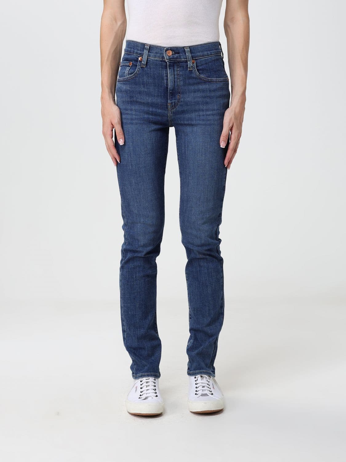 Levi's 724 High-Rise Straight Leg Jeans in Stretch Cotton Denim