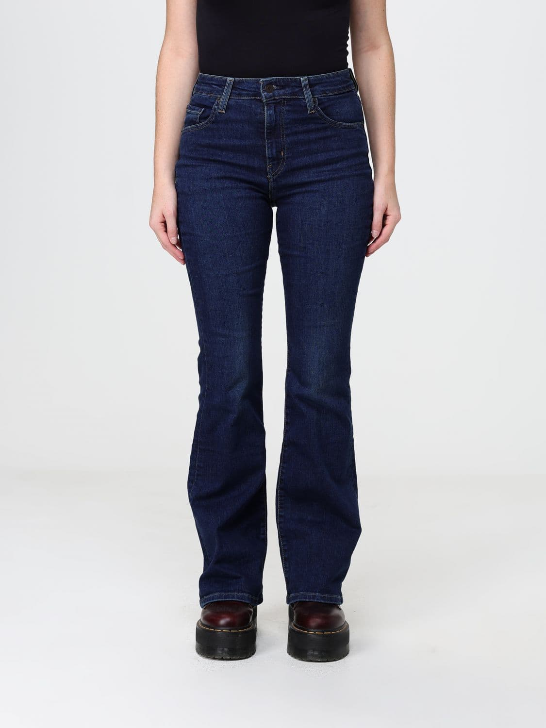 Levi's 726 Mid-Rise Flared Jeans in Stretch Cotton Denim