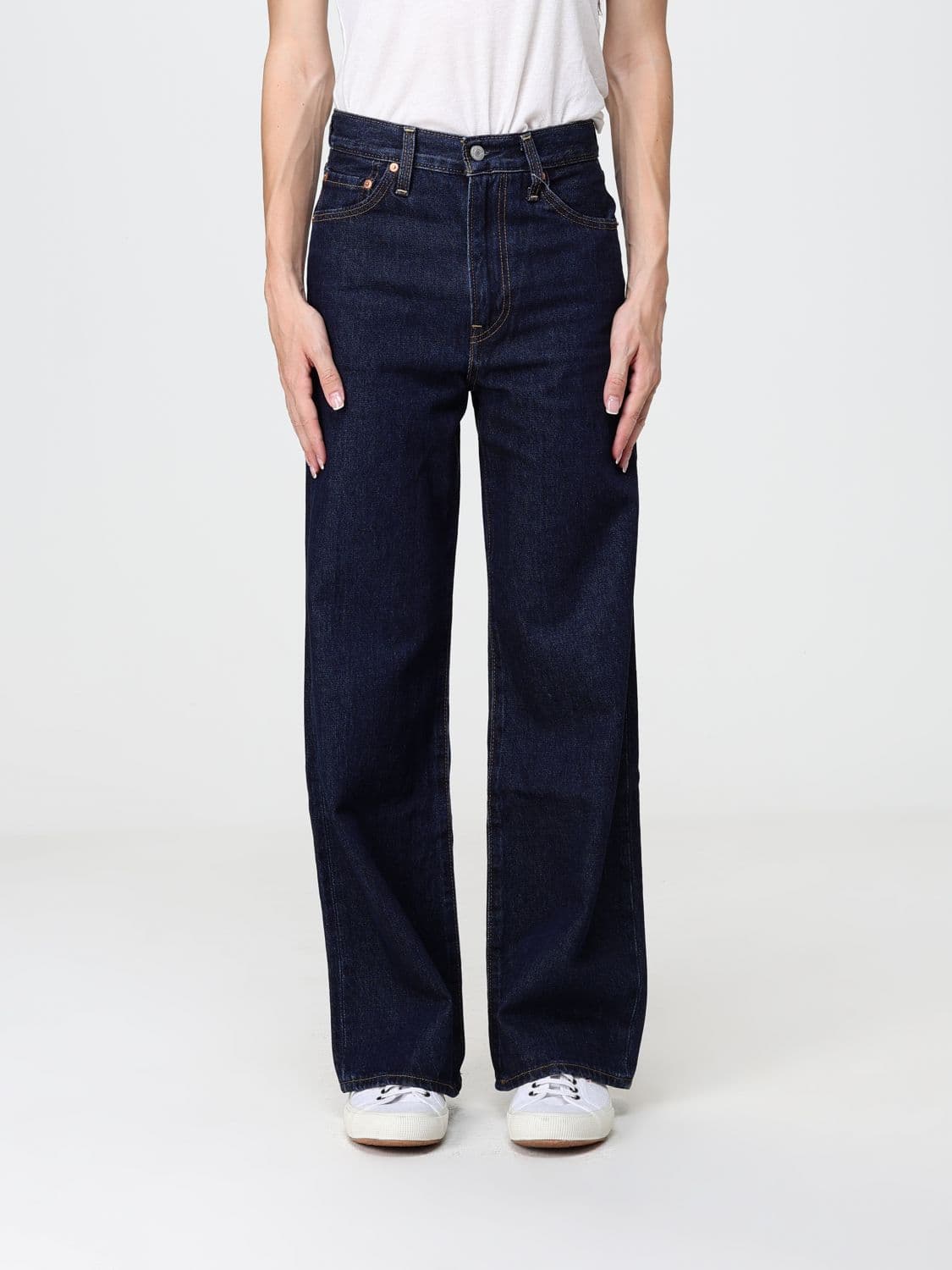 Levi's Ribcage High-Rise Wide Leg Jeans in Cotton Denim