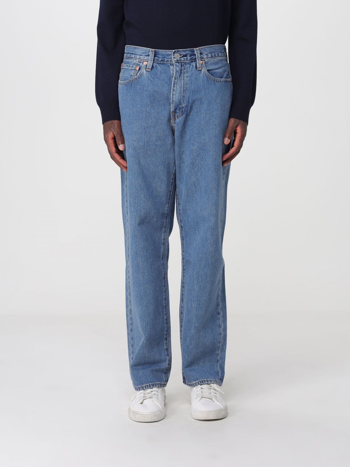 Levi's 568 Straight Fit Cotton Denim Jeans with a Mid-Rise Waist