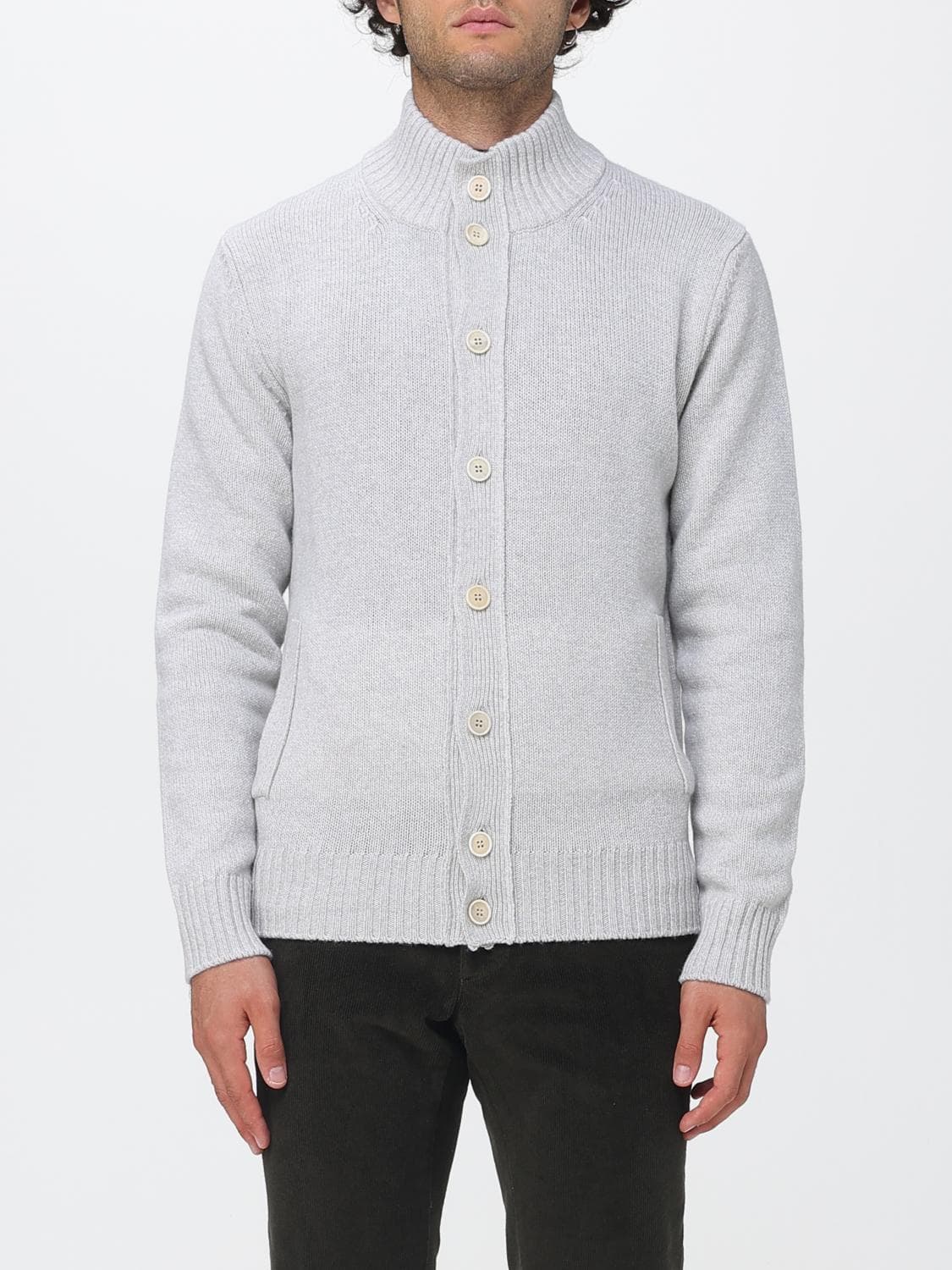 Zanone Virgin Wool Turtleneck Cardigan with Buttons