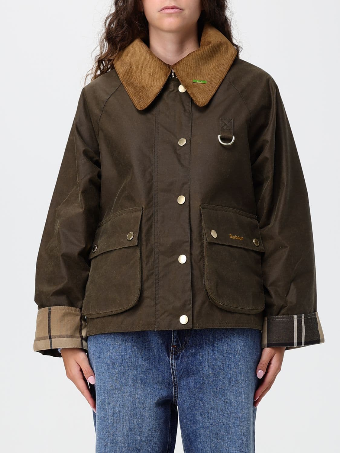 Barbour Willowmere Waxed Cotton Jacket with Corduroy Collar