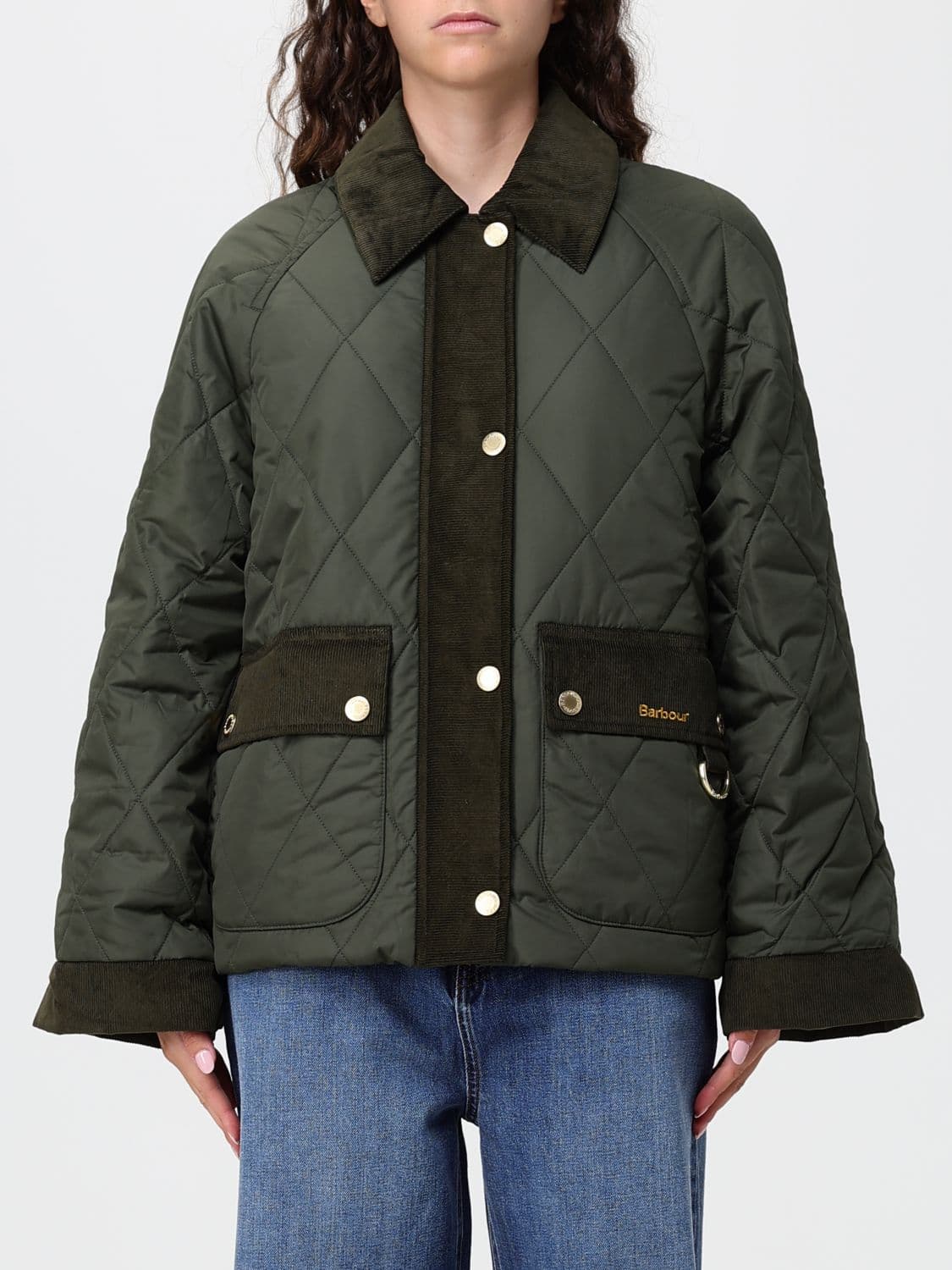 Barbour Kilnwick Quilted Technical Fabric Jacket with Velvet Collar