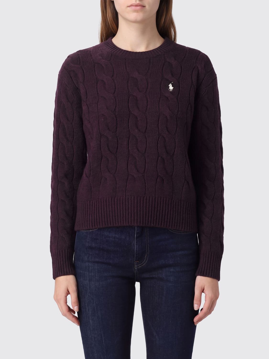 Polo Ralph Lauren Cable-Knit Wool Jumper with Embroidered Pony Logo · M