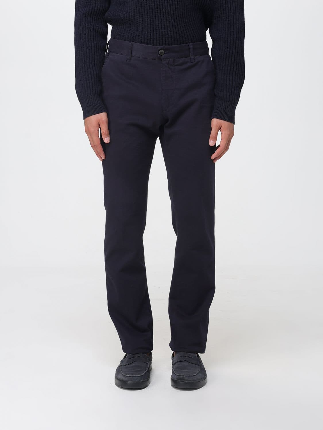 Incotex Slim Fit Stretch Cotton Chino Trousers with Slant and Welt Pockets