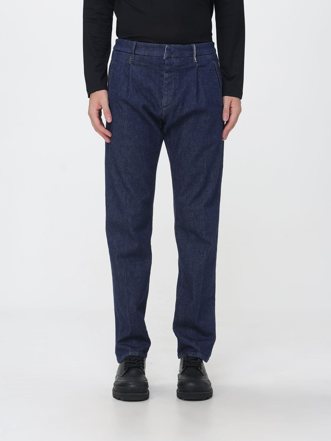 Incotex Skinny Fit Stretch Denim Jeans with a Concealed Fastening