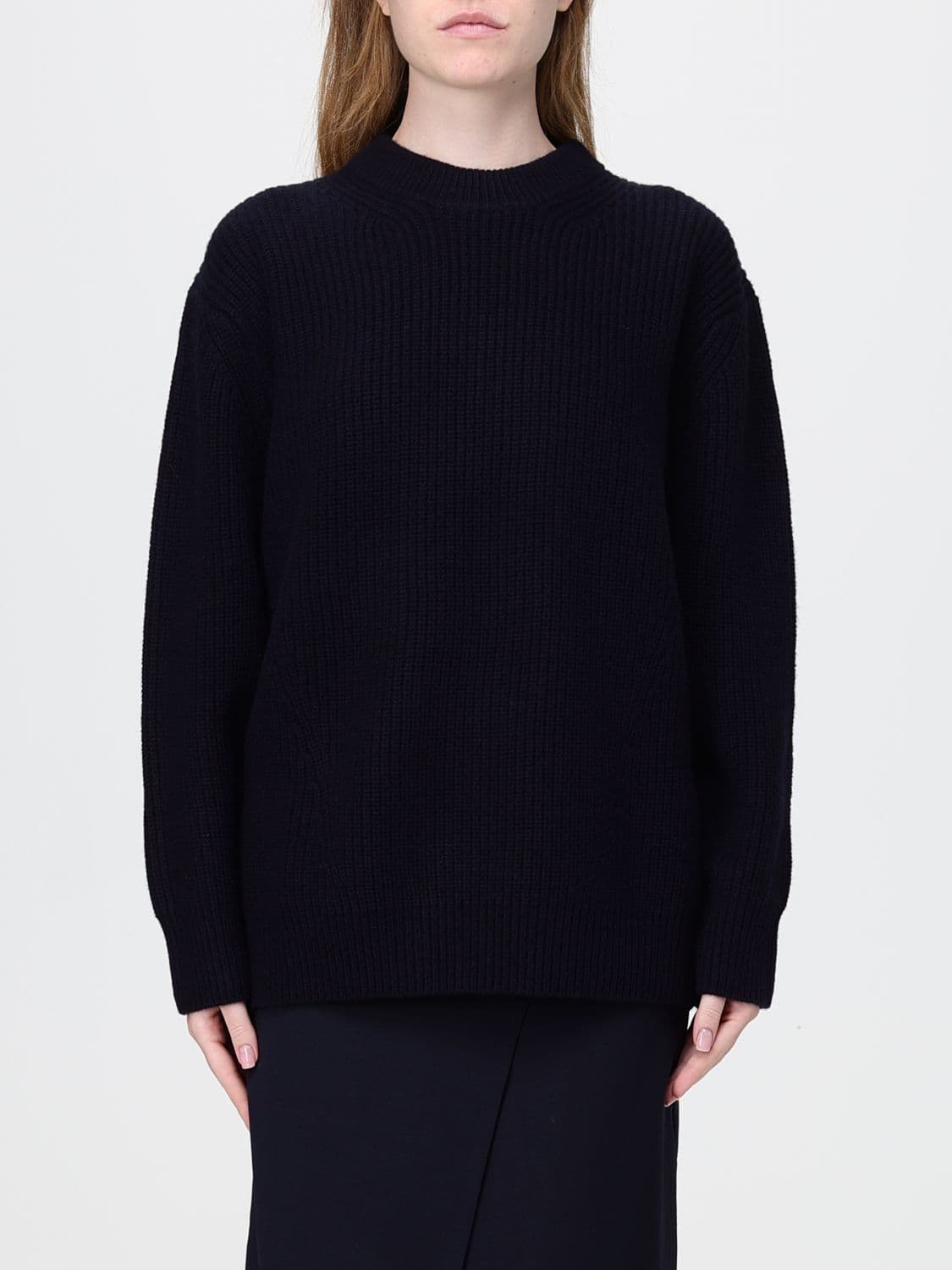 Pinko Relaxed Fit Wool Crewneck Jumper with Dropped Shoulders