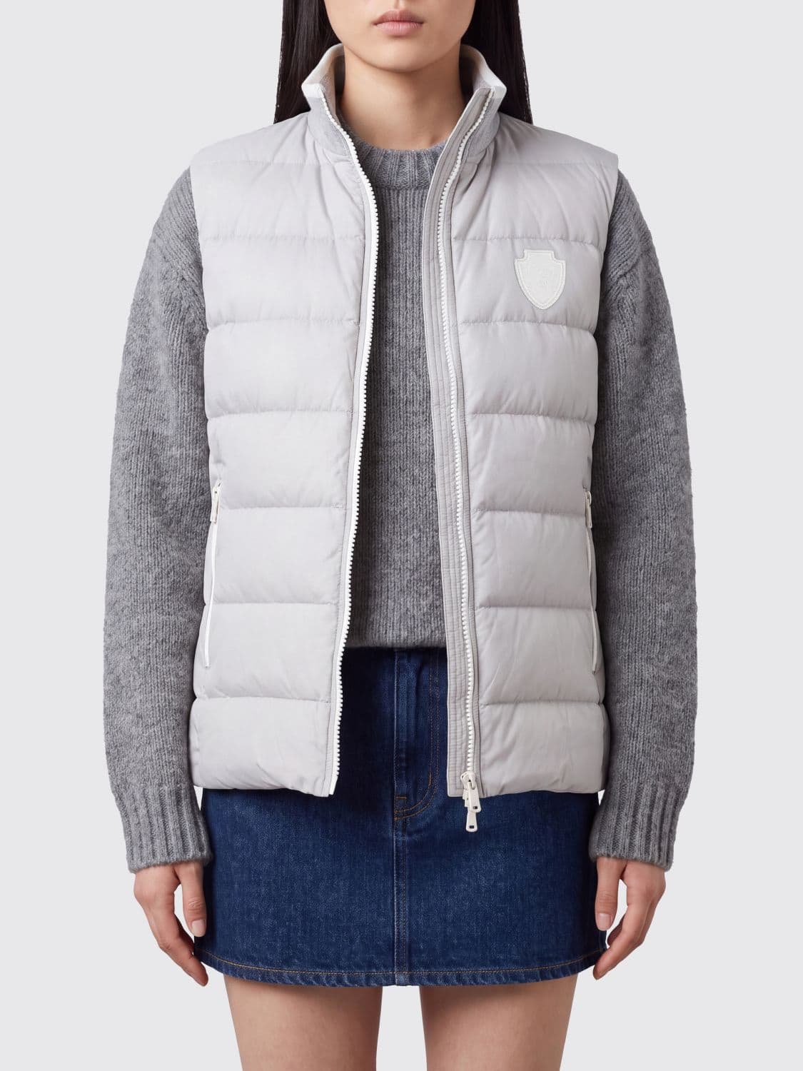 Brunello Cucinelli Quilted Nylon Padded Waistcoat with High Neck