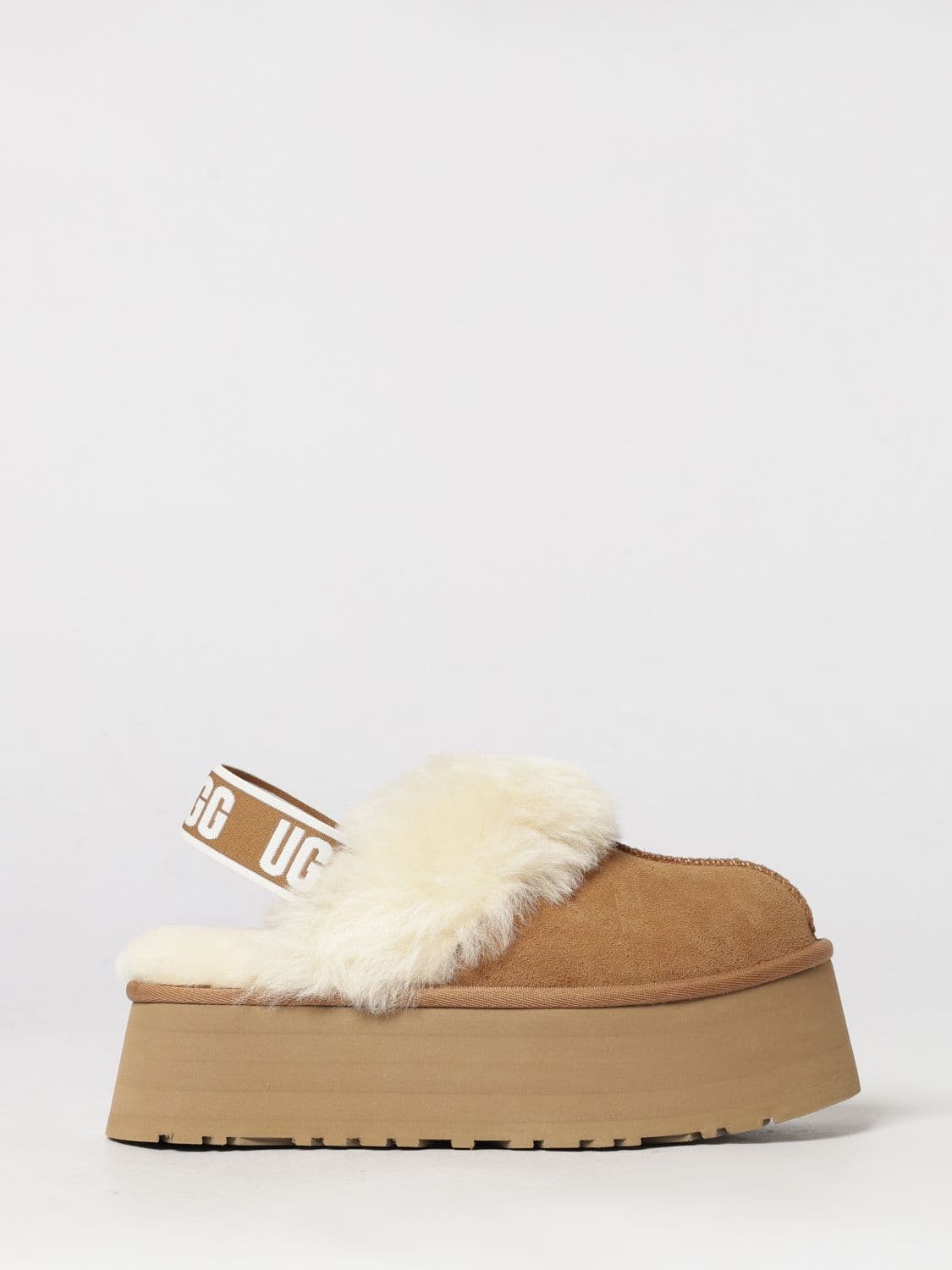 Ugg Funkette Suede Slingback Mules with Platform Wedge Sole