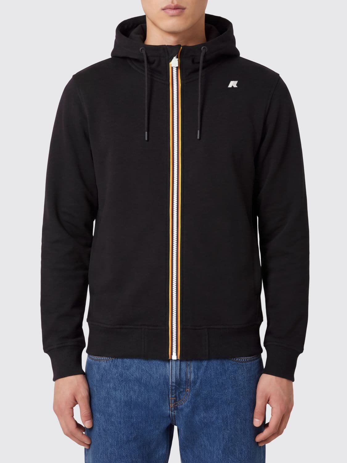 K-Way Men's Zip-Up Hoodie in Stretch Technical Fabric