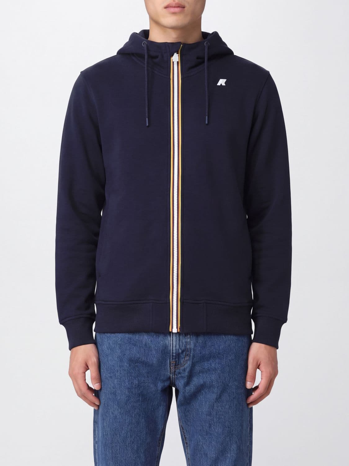 K-Way Men's Zip-Up Hoodie in Stretch Technical Fabric