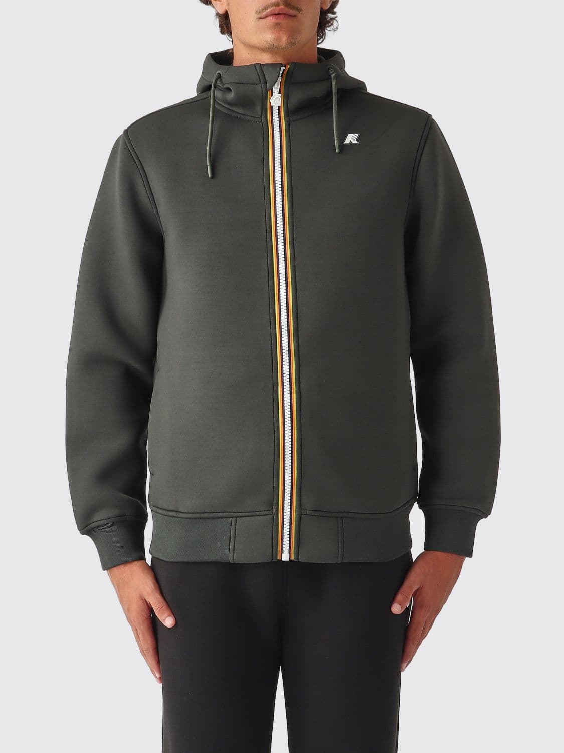 K-Way Men's Zip-Up Hoodie in Stretch Technical Fabric