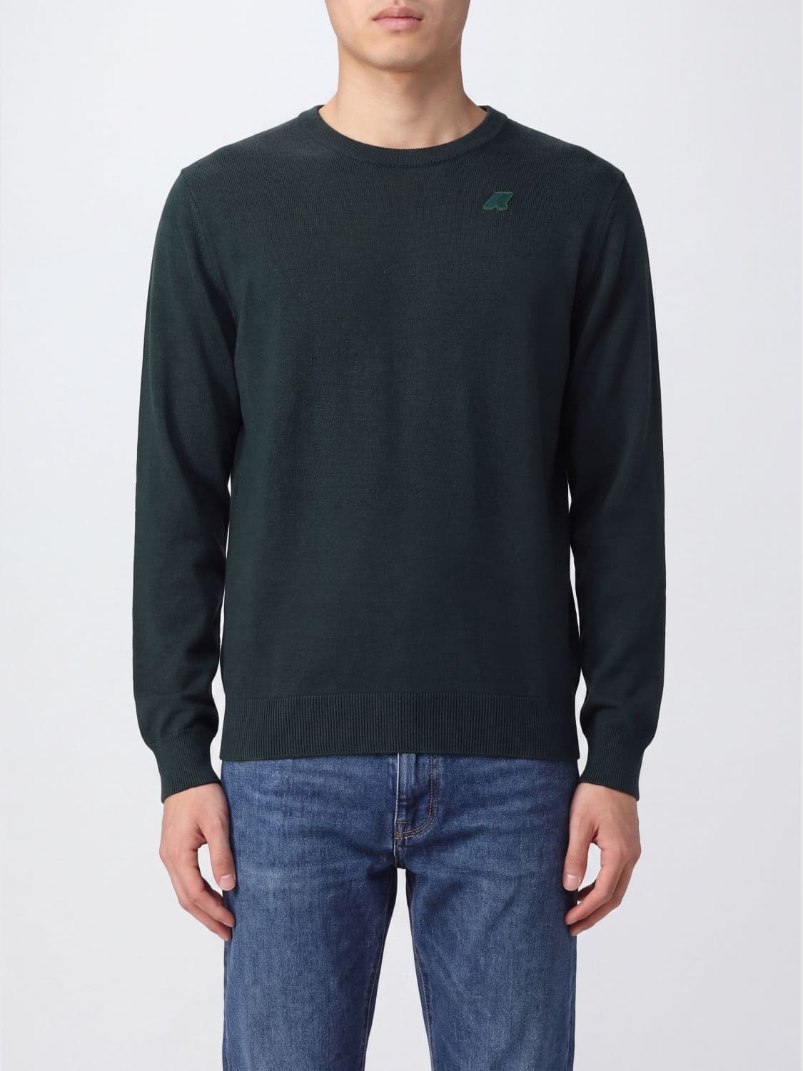 K-Way Men's Slim Fit Crew-Neck Jumper in Pure Wool · 3XL