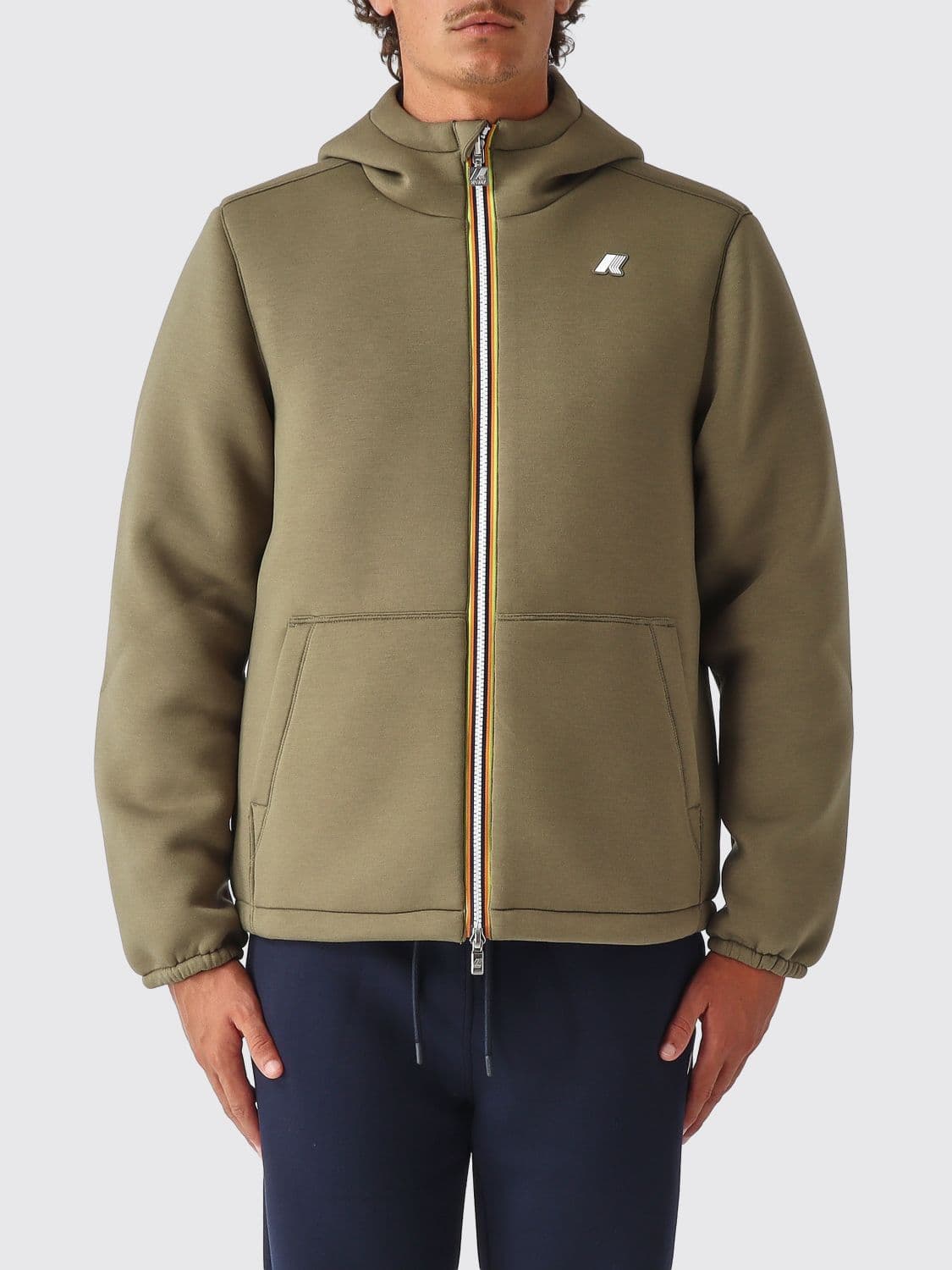 K-Way Reversible Hooded Windbreaker in Recycled Polyester