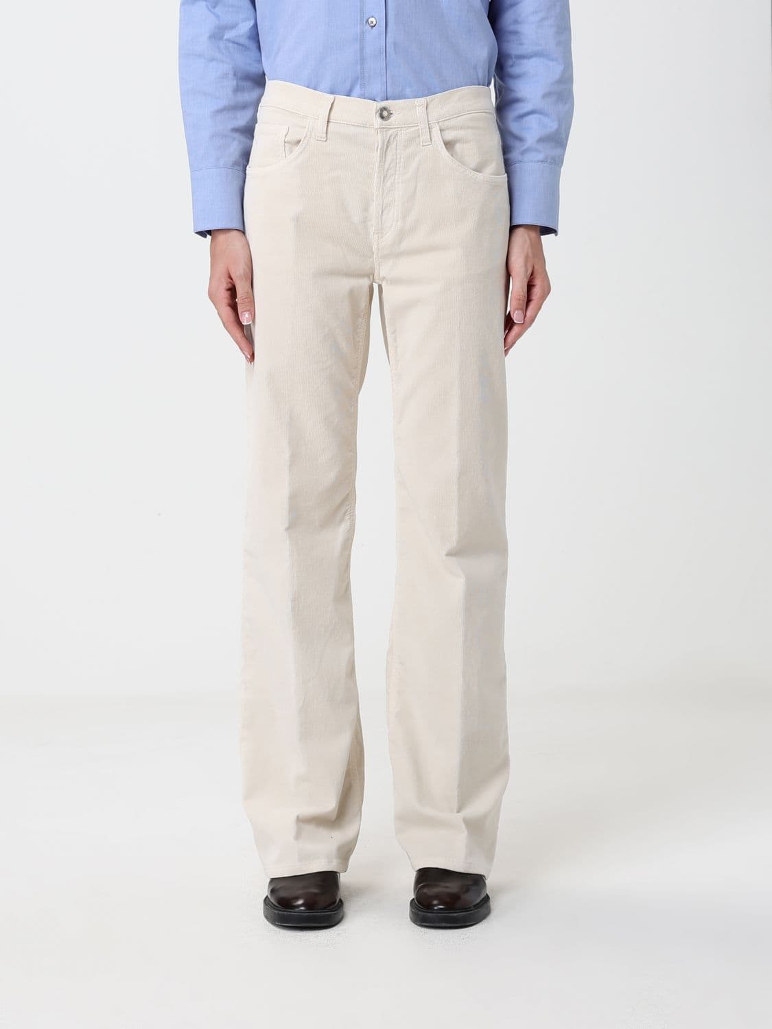 Dondup High-Waisted Slim Fit Corduroy Trousers in Velvet