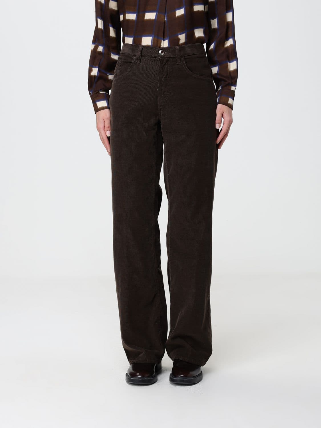 Dondup High-Waisted Slim Fit Corduroy Trousers in Velvet