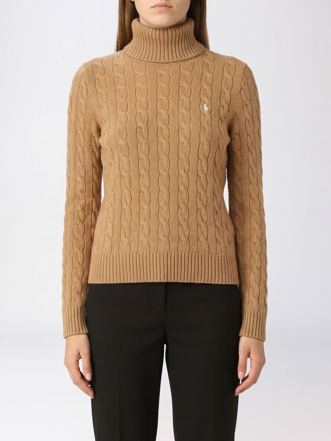 Polo Ralph Lauren Slim Fit Wool and Cashmere Turtleneck Jumper with Embroidered Pony Logo