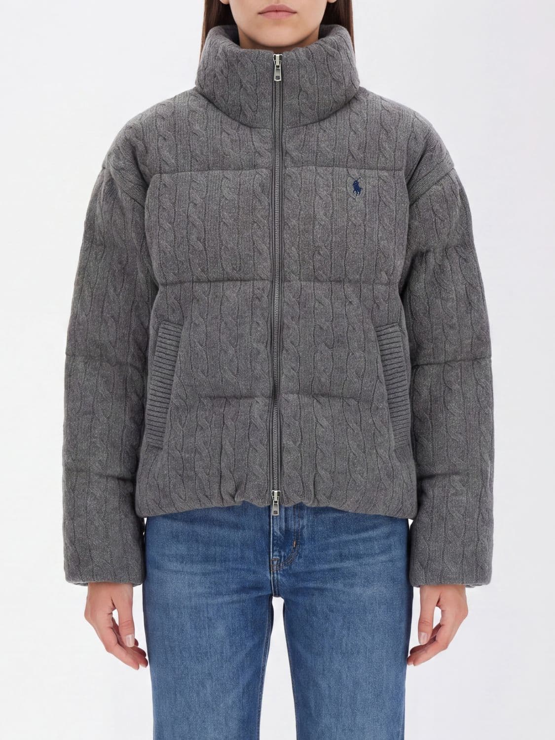 Polo Ralph Lauren Quilted Wool and Cashmere Short Jacket with Pony Logo