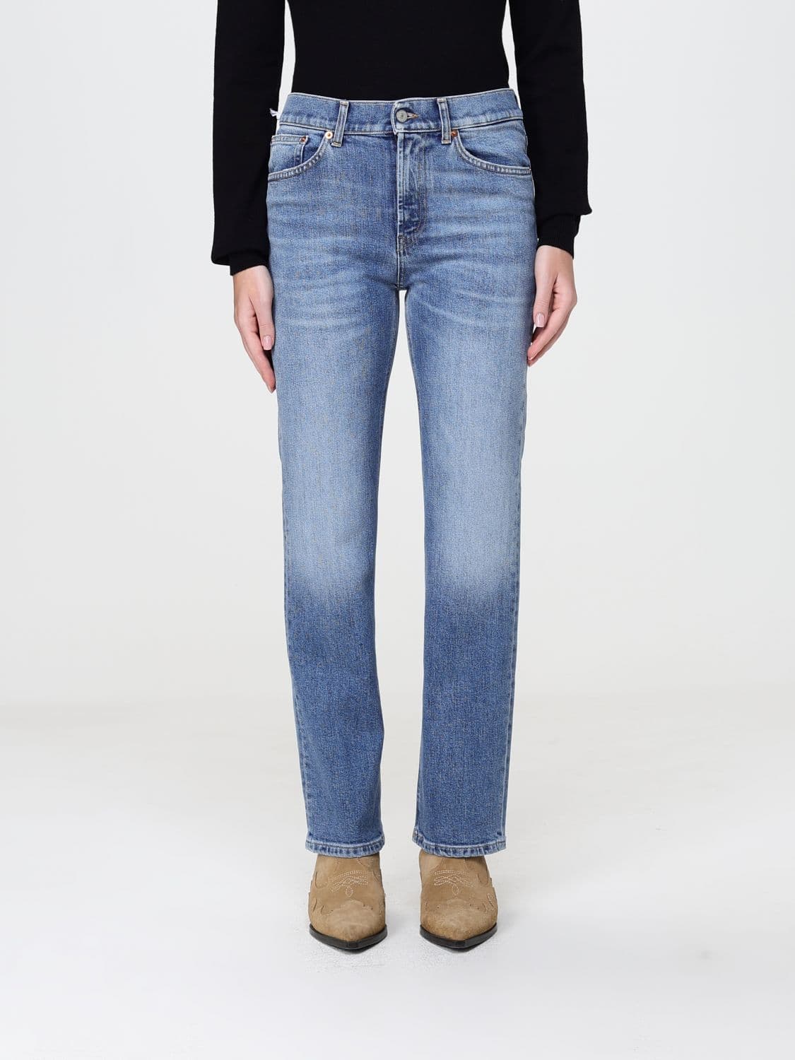 Dondup Mid-Rise Skinny Jeans in Cotton Denim