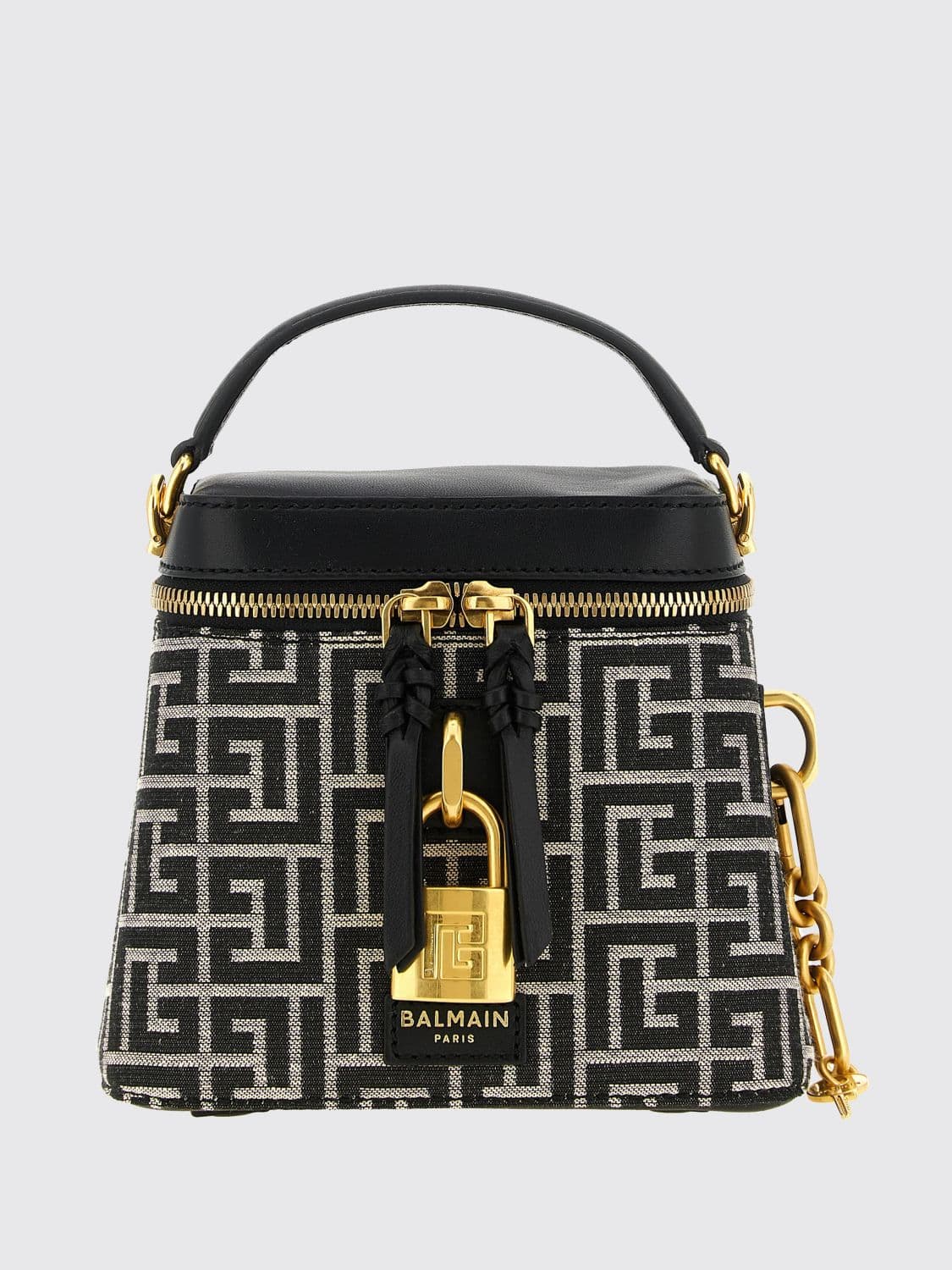 Balmain Pulse Vanity Mini Bag with PB Monogram and Padlock