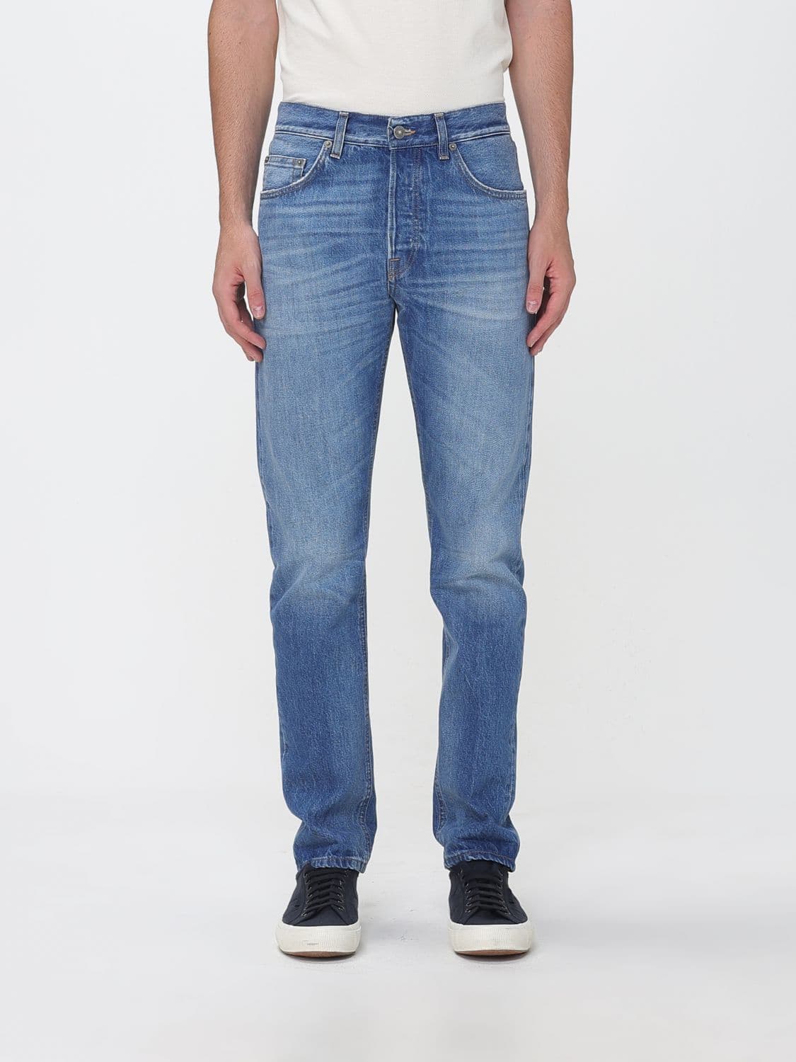 Dondup Icon Skinny Fit Five-Pocket Jeans in Mid-Rise Blue Cotton Denim