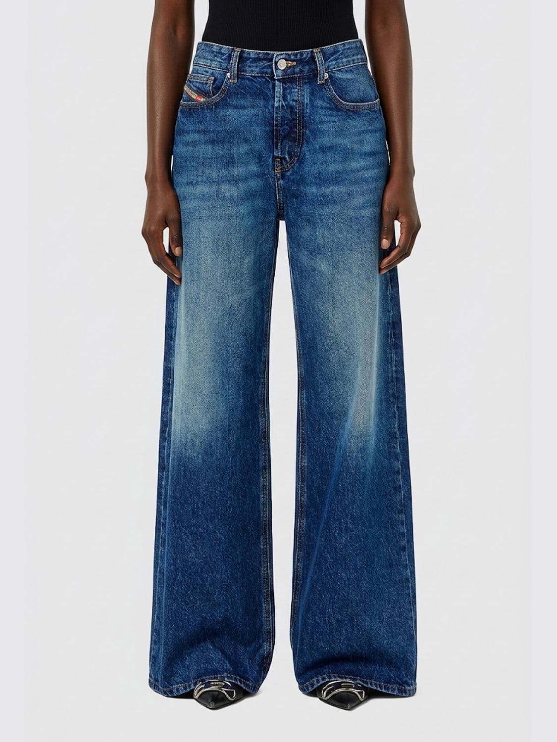 Diesel 1996 D-Sire Low-Rise Wide-Leg Jeans in Cotton Denim