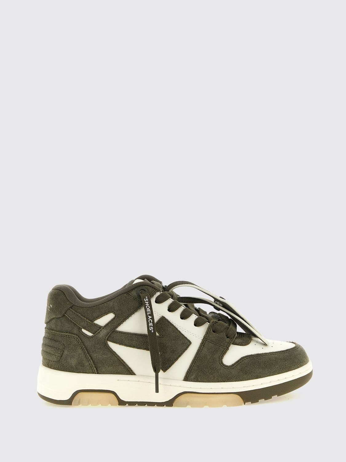 Off-White Out Of Office Leather and Suede Sneakers with Contrast Logo
