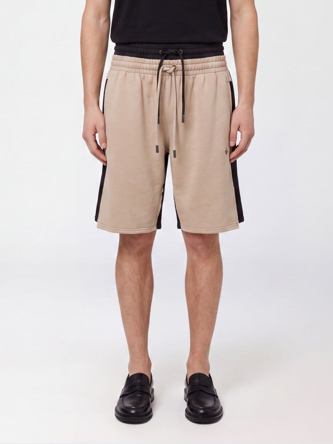 Off-White Double-Layer Striped Diagonals Print Cotton Jersey Shorts