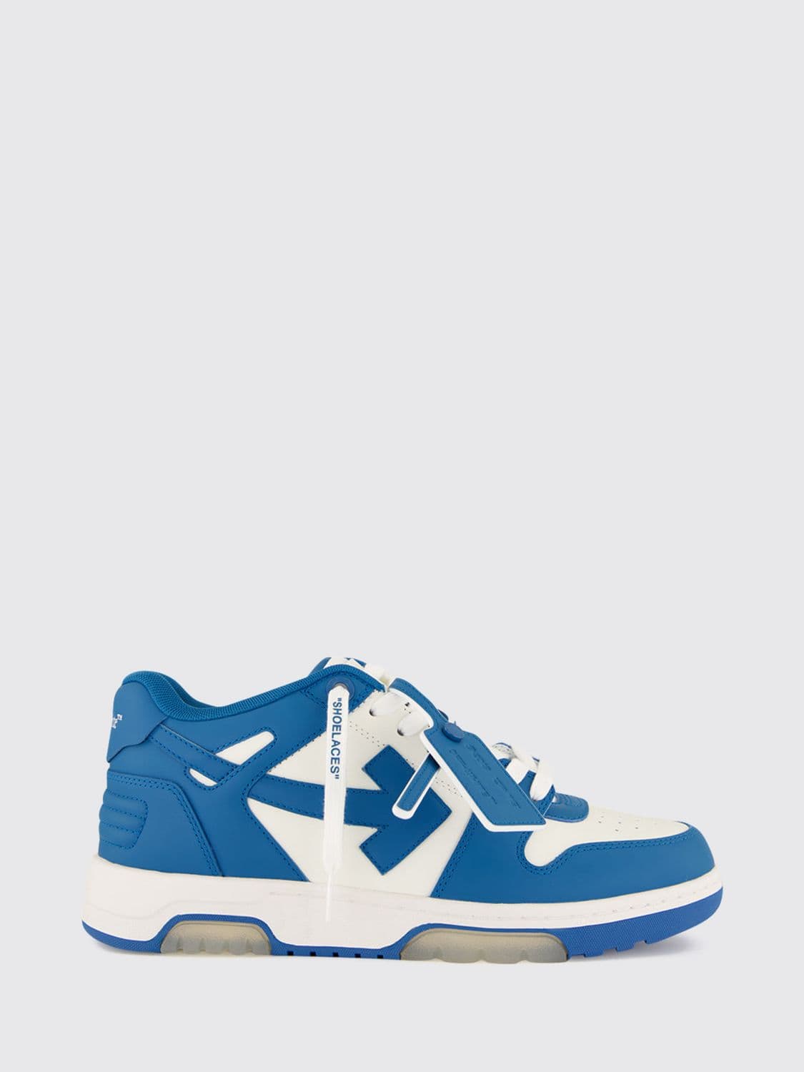 Off-White Out Of Office Leather Sneakers with Perforated Toe and Low-Top Ankle