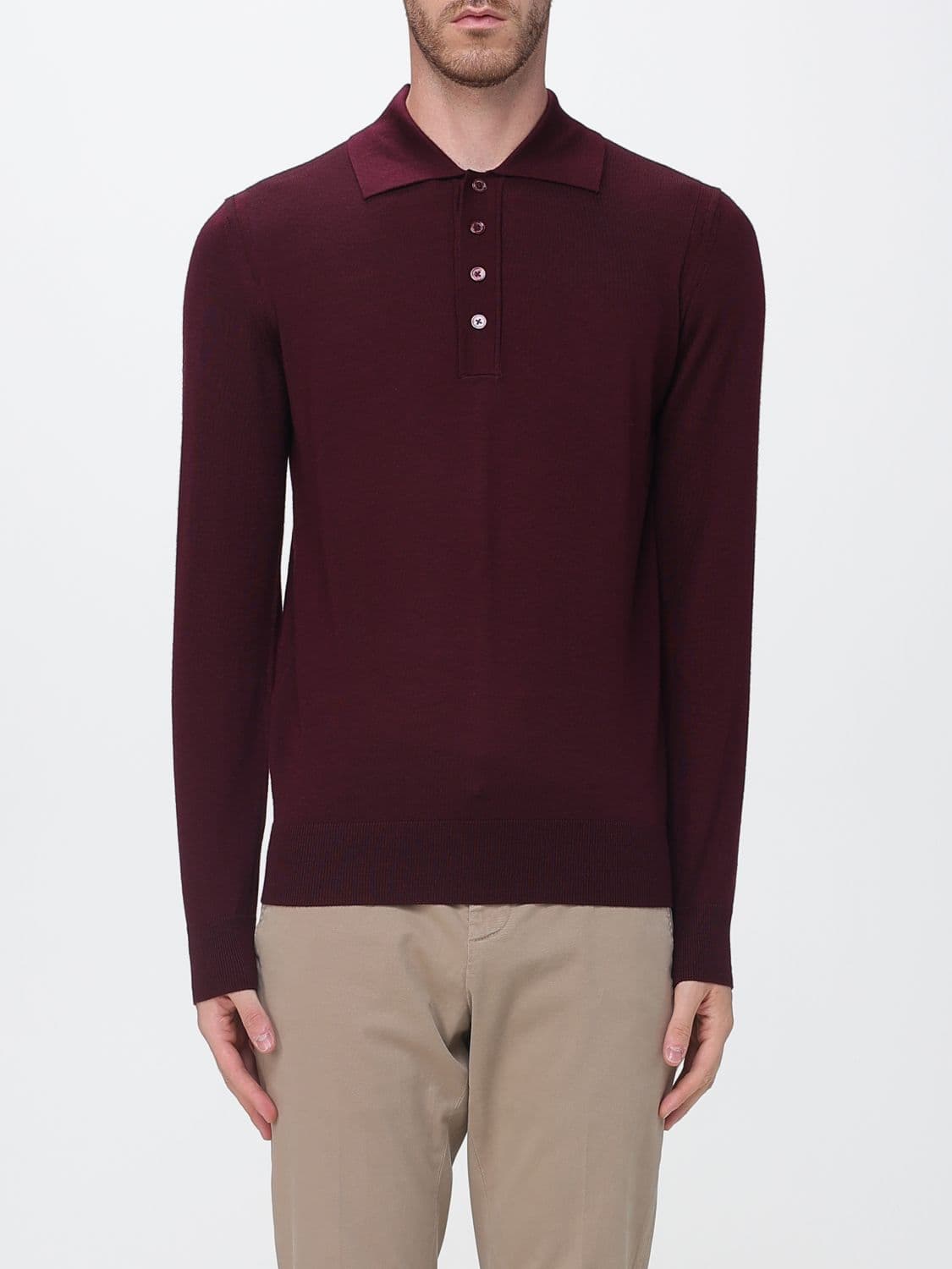 Paolo Pecora High-Neck Merino Wool Zip Cardigan with Pockets