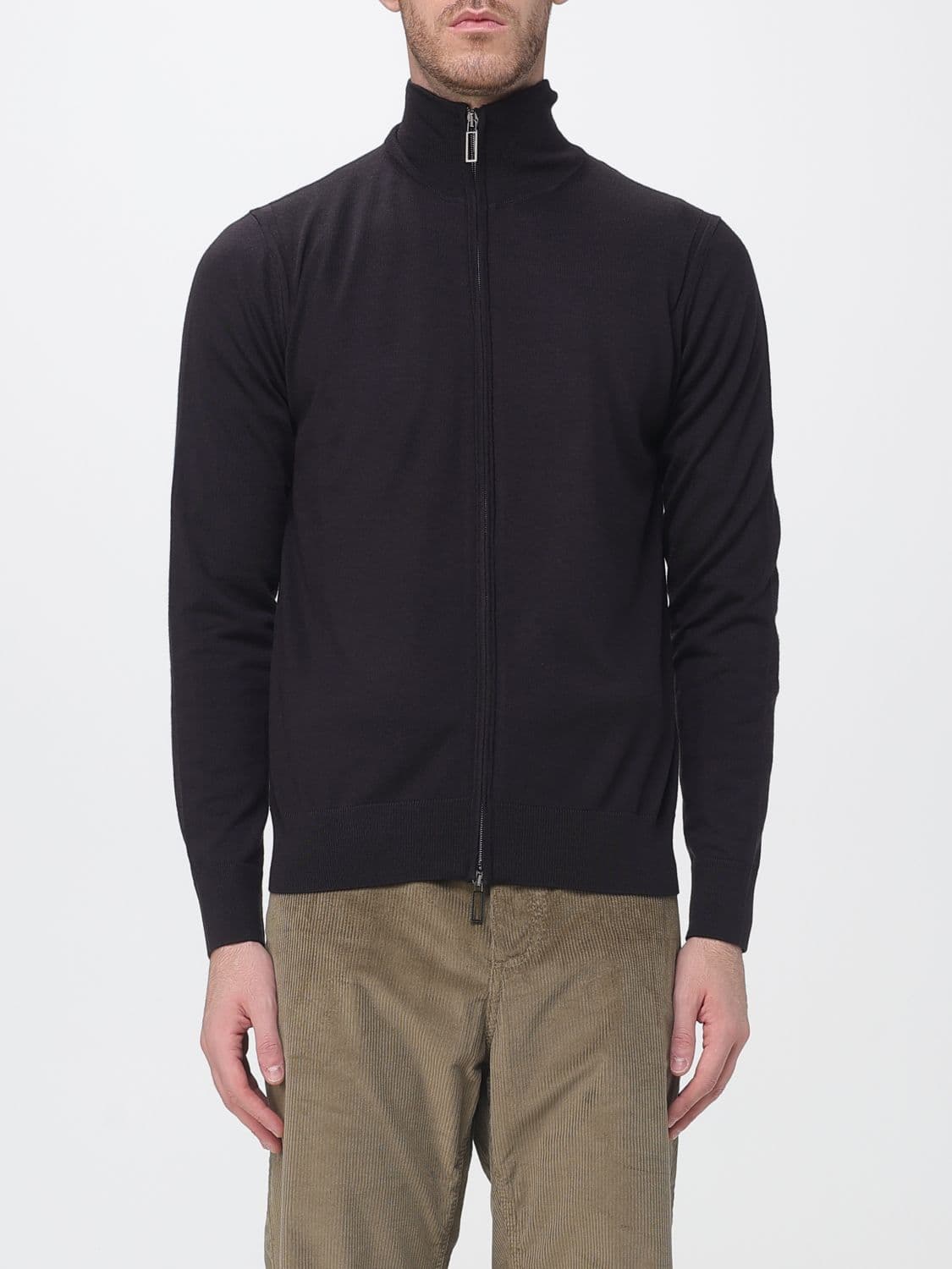 Paolo Pecora High-Neck Wool Zip Cardigan