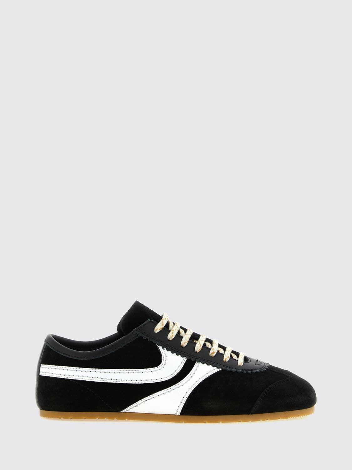 Dries Van Noten Bicolour Calfskin Low-Top Trainers with Rubber Sole