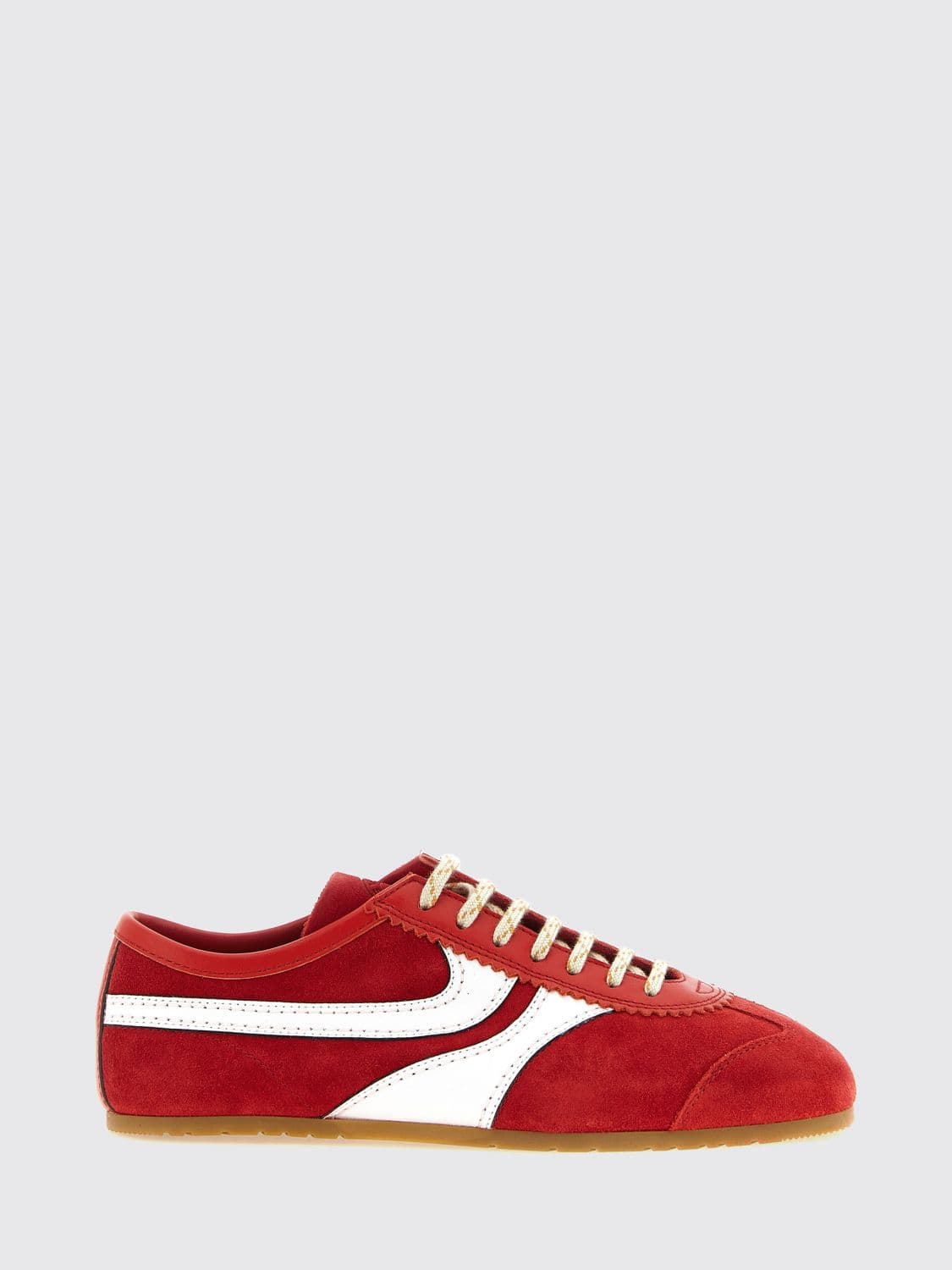 Dries Van Noten Bicolour Calfskin Low-Top Trainers with Rubber Sole