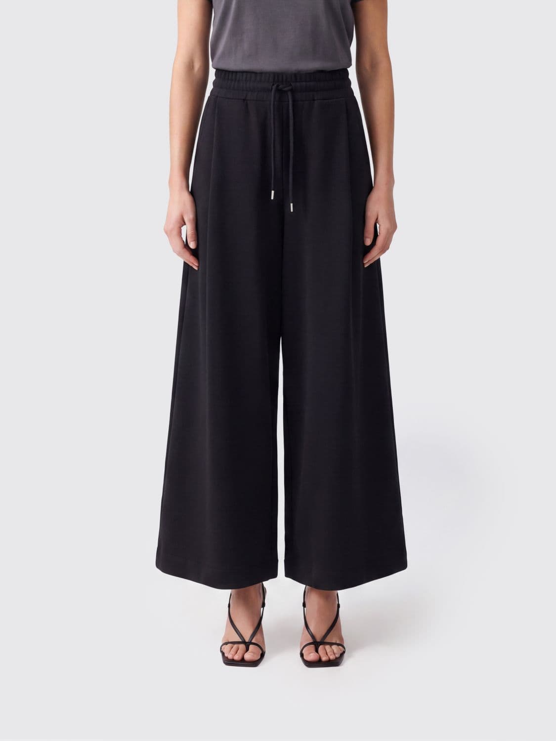 Dries Van Noten High-Waisted Wide-Leg Cotton Jogging Trousers with Drawstring
