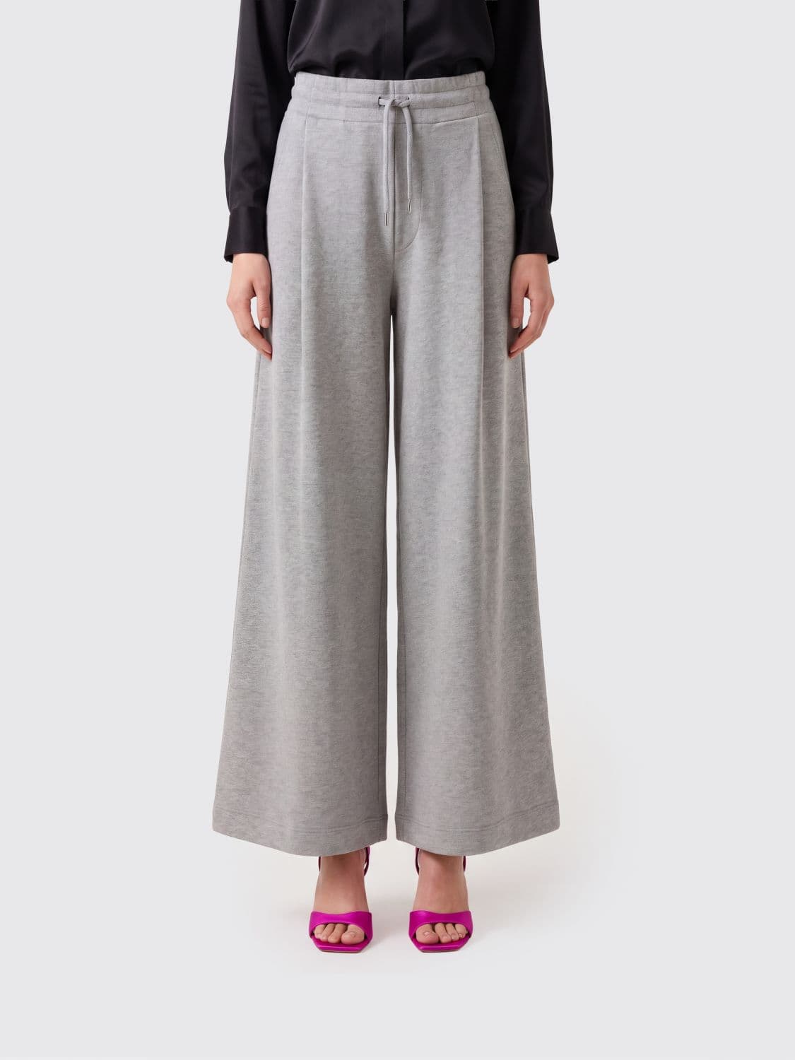 Dries Van Noten High-Waisted Wide-Leg Cotton Jogging Trousers with Drawstring