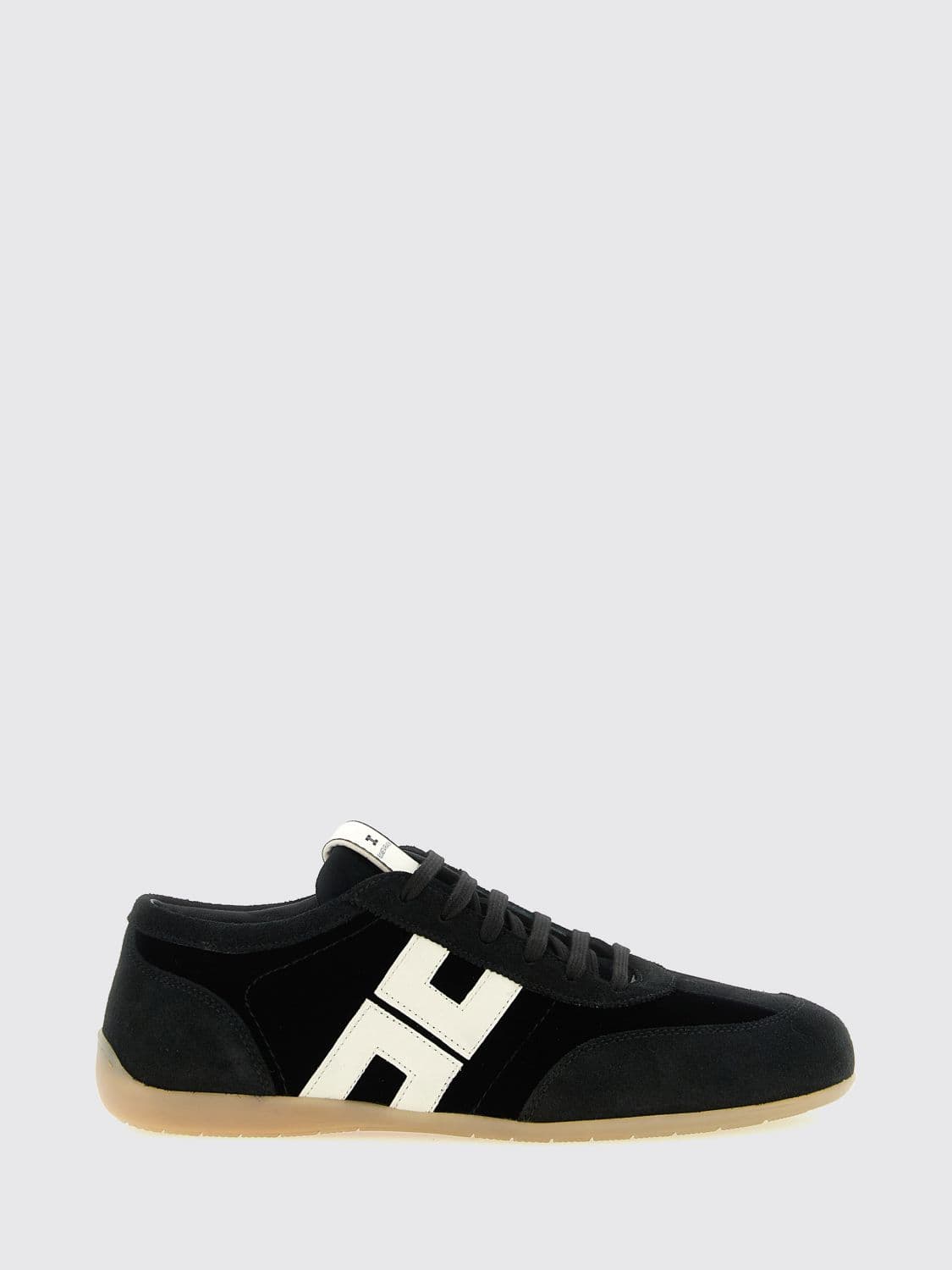 Elisabetta Franchi Low-Top Smooth and Suede Leather Trainers with Contrast Logo