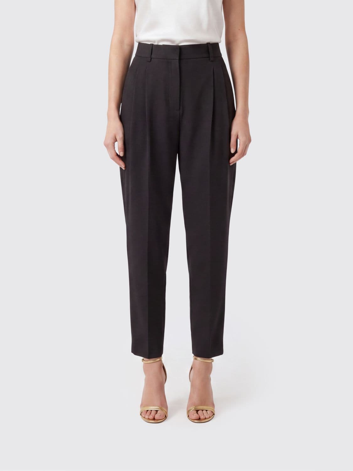 Elisabetta Franchi Mid-Rise Skinny Fit Tailored Trousers in Stretch Crêpe
