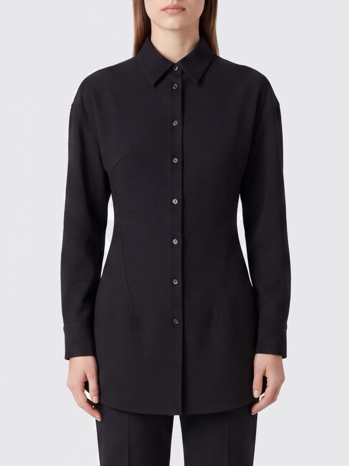 Jil Sander Virgin Wool Slim Fit Shirt with French Collar