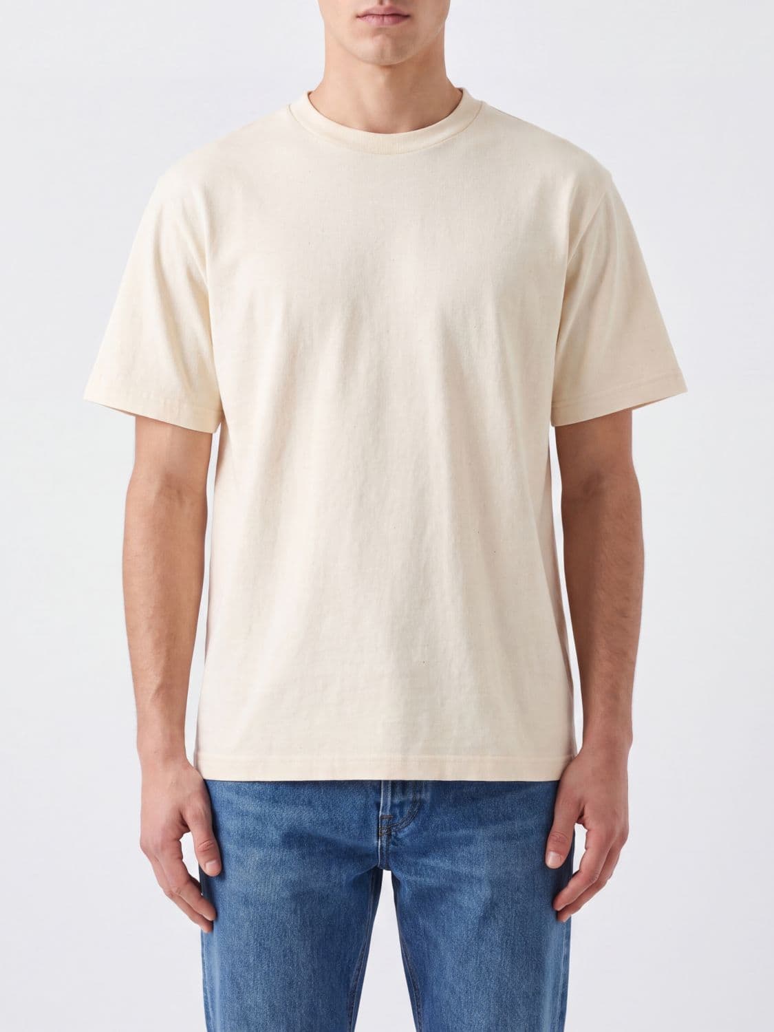 The Row Short-Sleeved Cotton T-Shirt with Crew Neck and Dropped Shoulders