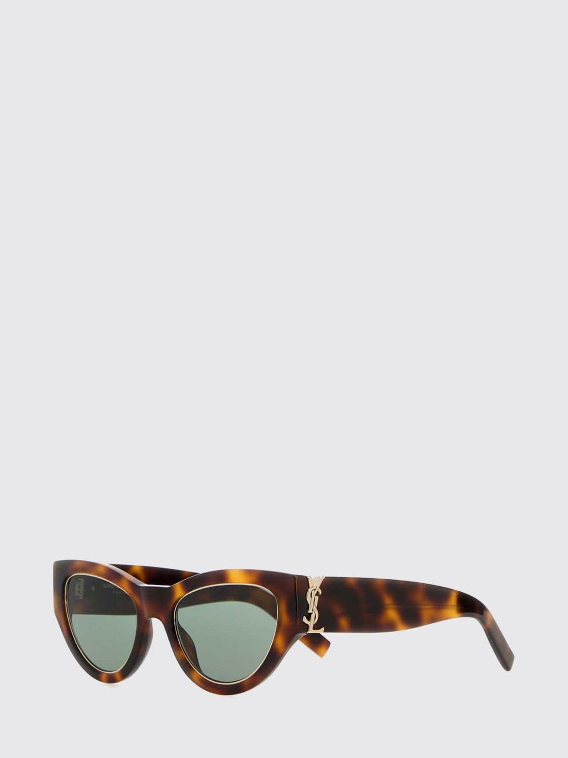 Saint Laurent Tortoiseshell Acetate Cat-Eye Sunglasses with YSL Logo on Temples · OS