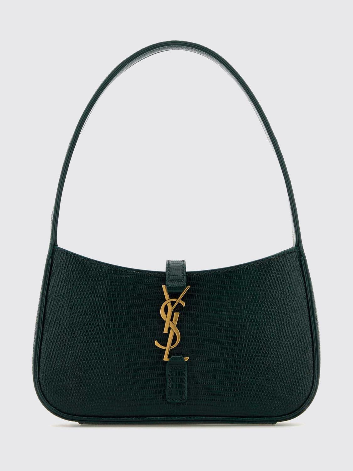 Saint Laurent Le 5 à 7 Mini Bag in Lizard-Effect Leather with YSL Monogram