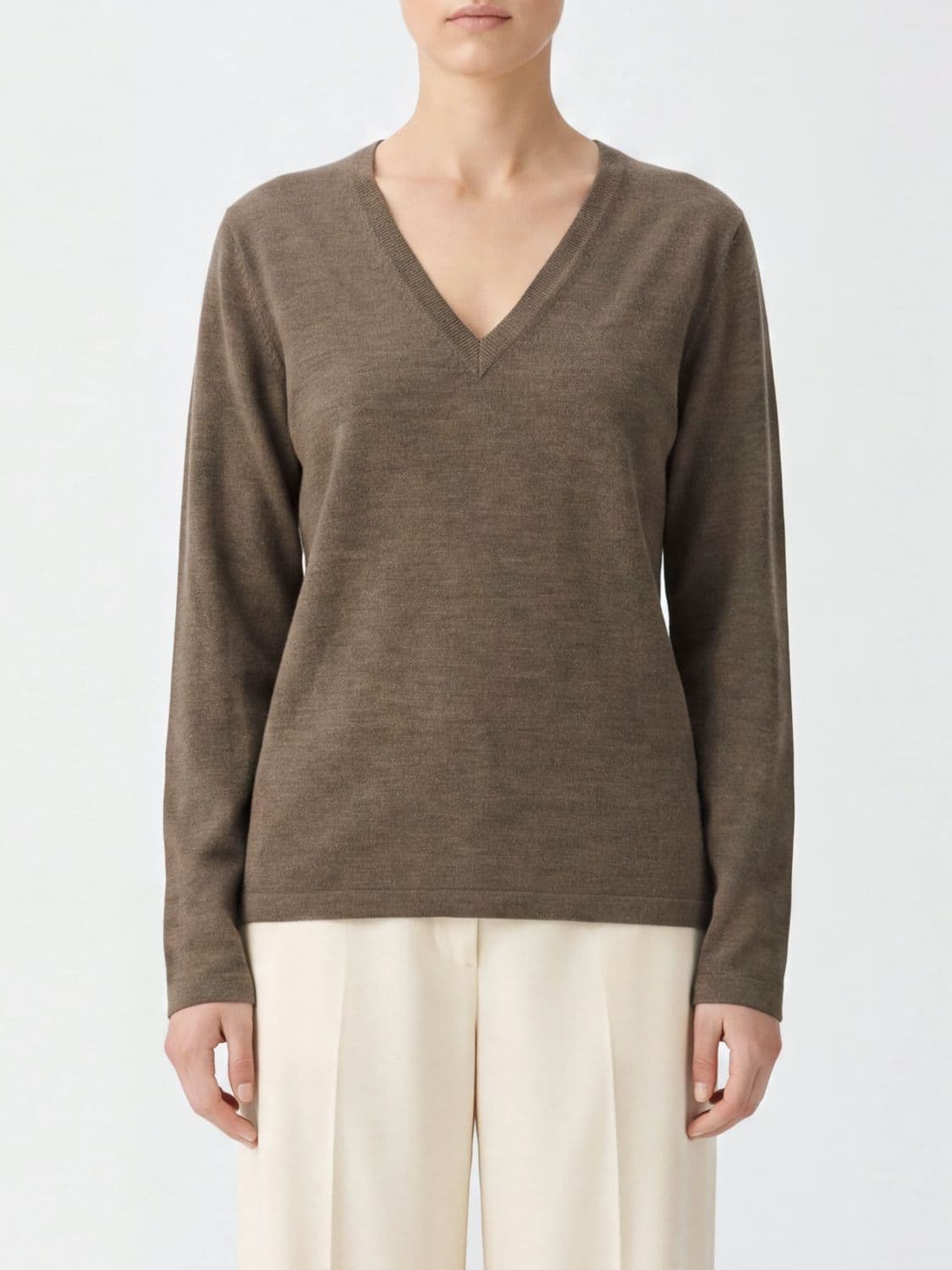 The Row V-Neck Jumper in Pure Cashmere