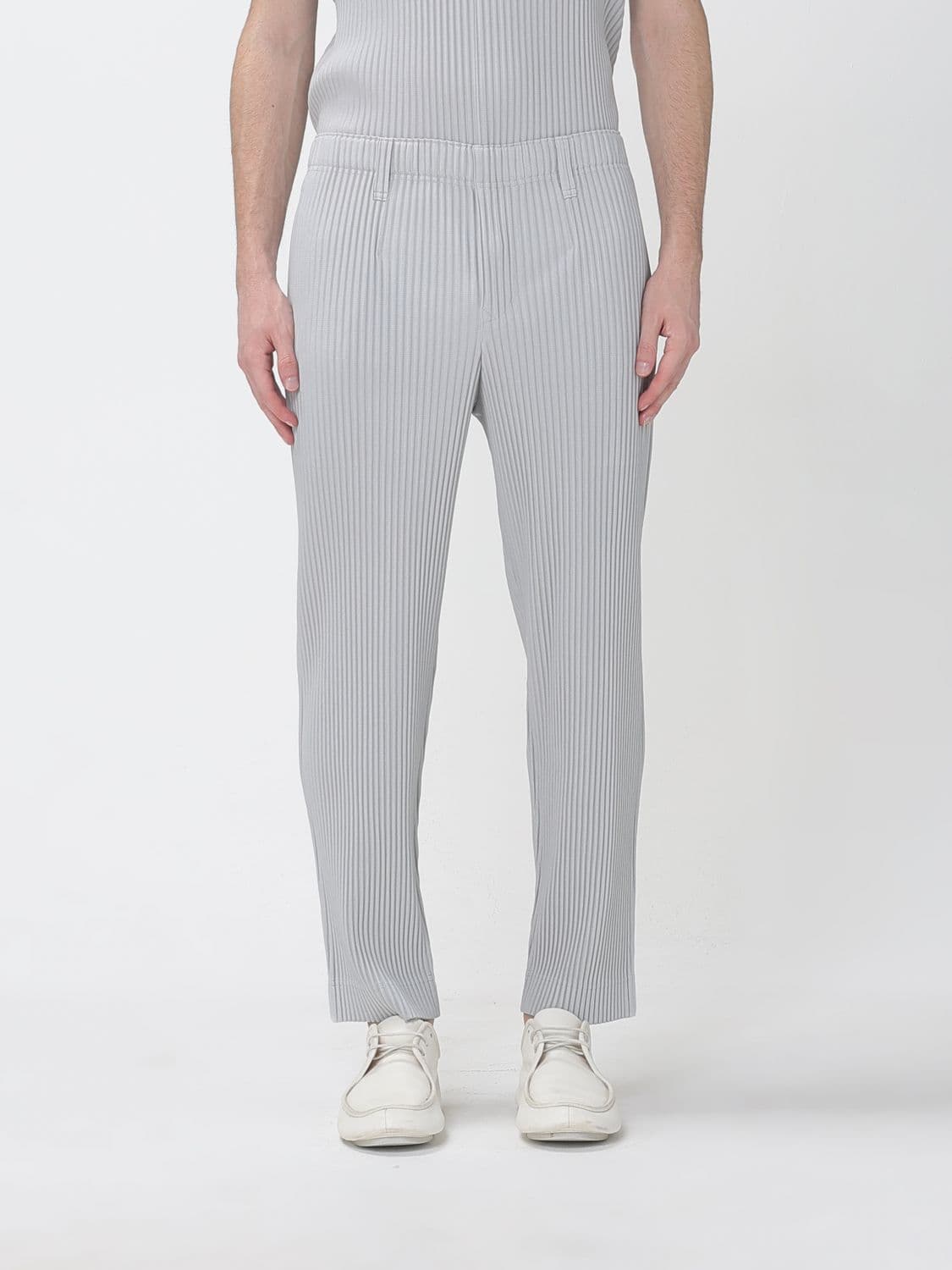 Homme Plisse' Issey Miyake Homme Plissé Issey Miyake Slim Fit Pleated Trousers with Concealed Fastening