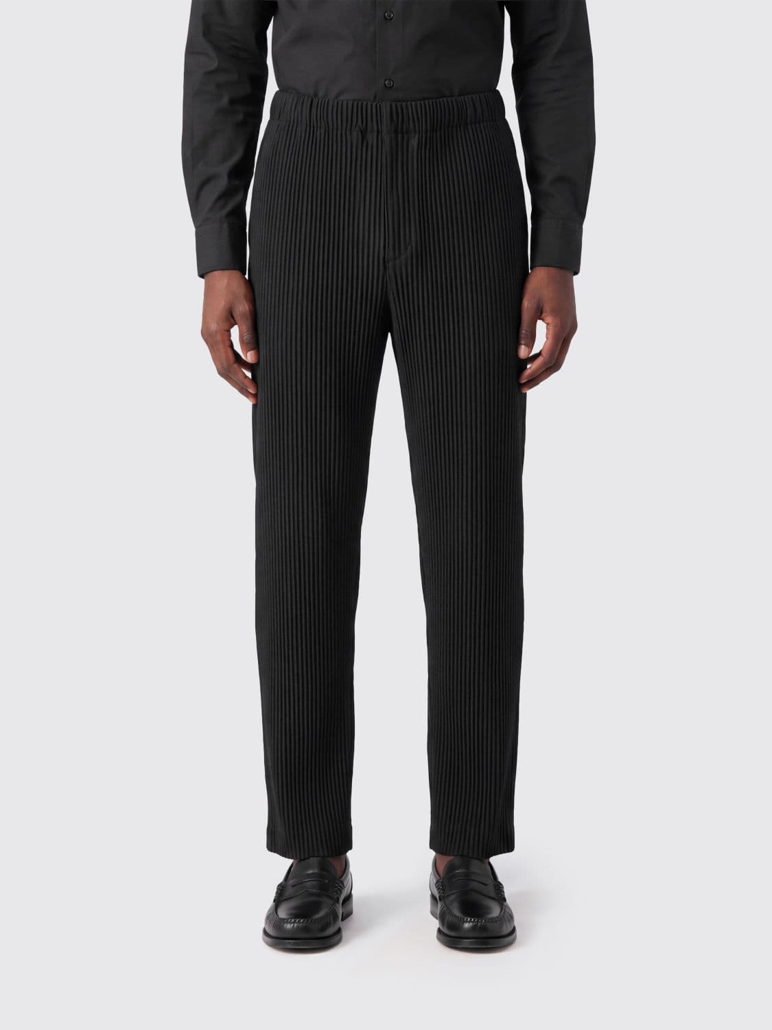 Homme Plisse' Issey Miyake Homme Plissé Issey Miyake Slim Fit Pleated Trousers with Elasticated Waist