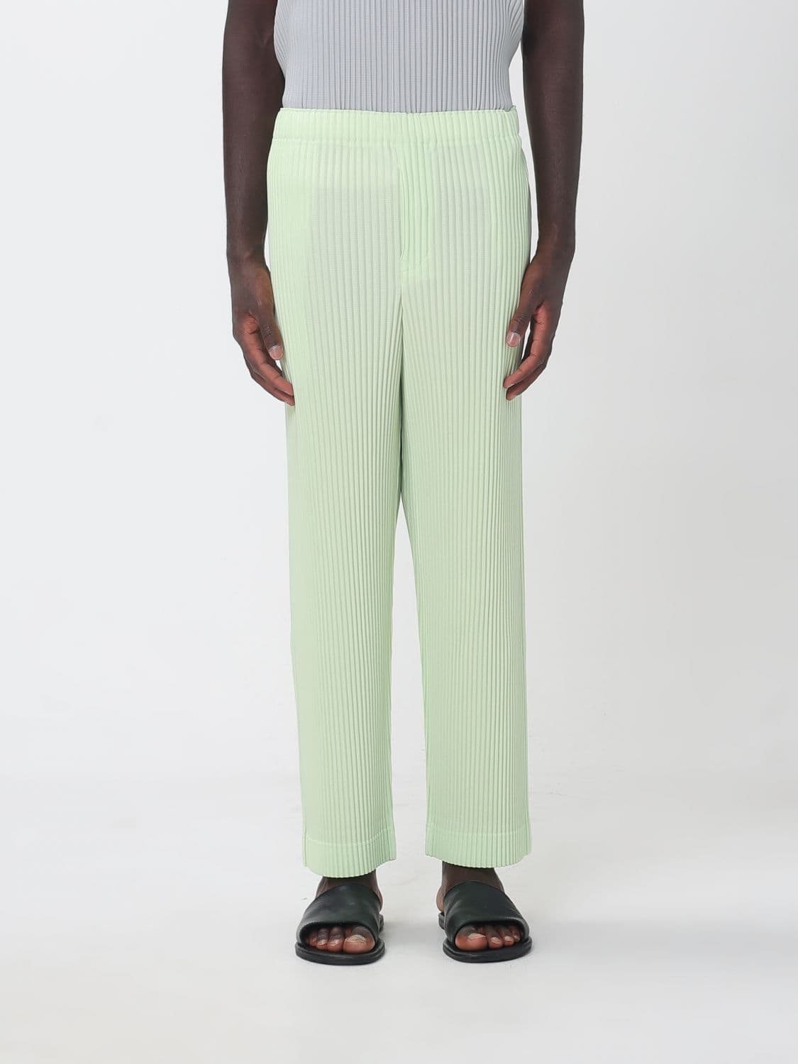 Homme Plisse' Issey Miyake Homme Plissé Issey Miyake Slim Fit Pleated Trousers with Elasticated Waist