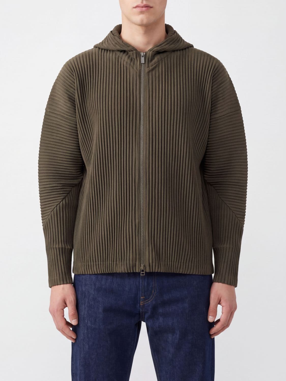 Homme Plisse' Issey Miyake Pleated Crêpe Homme Plissé Issey Miyake Zip-Up Hoodie