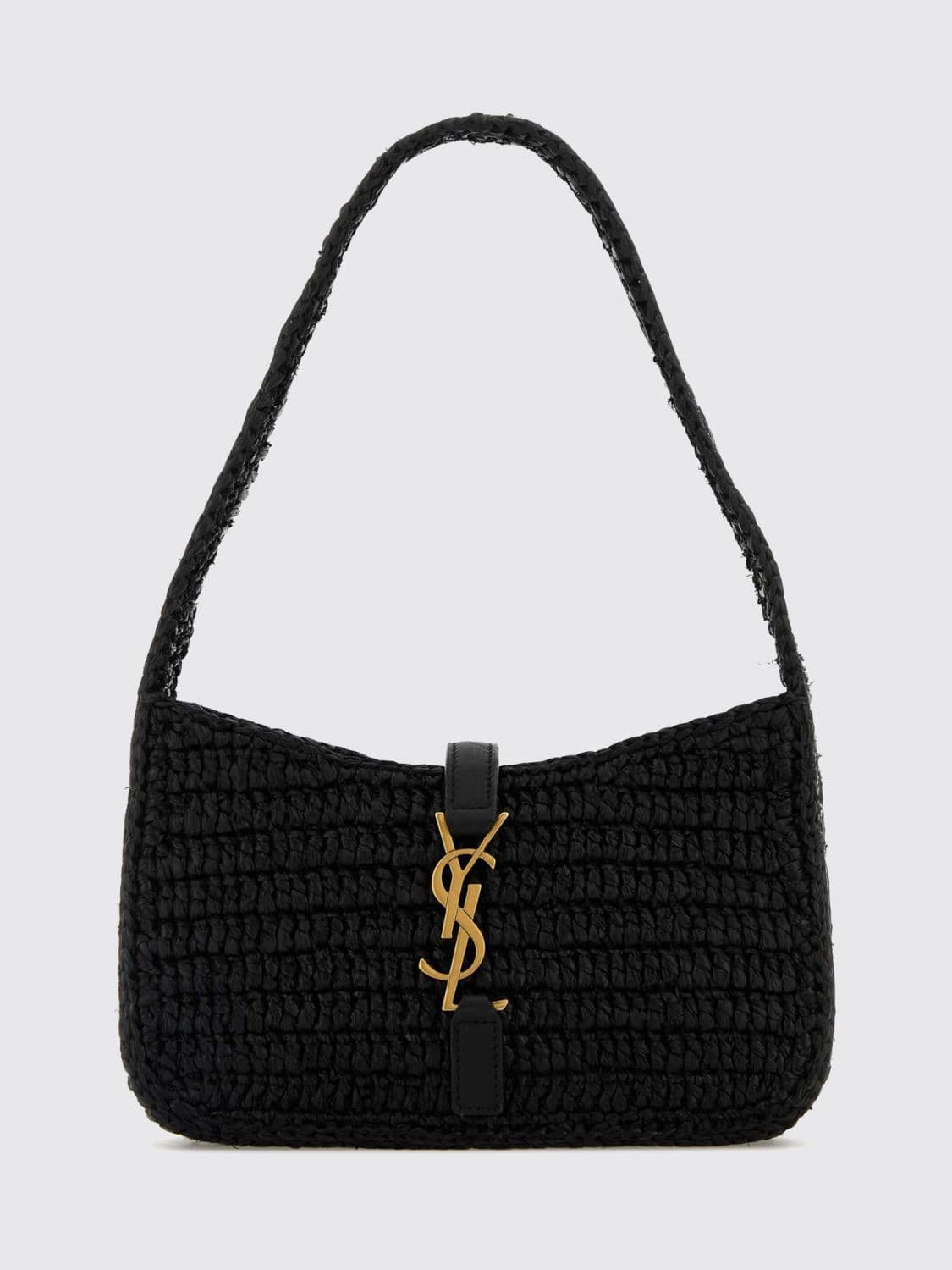 Saint Laurent Le 5 à 7 Crochet Raffia Mini Bag with YSL Monogram · OS