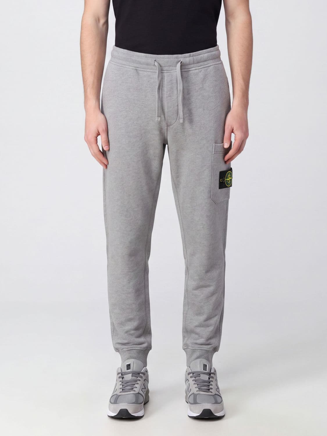 Stone Island Cotton Cargo Jogging Trousers with Pockets and Compass Logo Patch