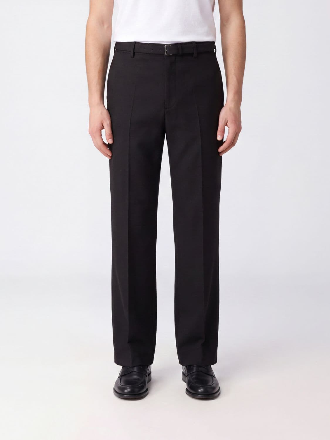 Dries Van Noten Wide-Leg Wool Tailored Trousers with Pleats