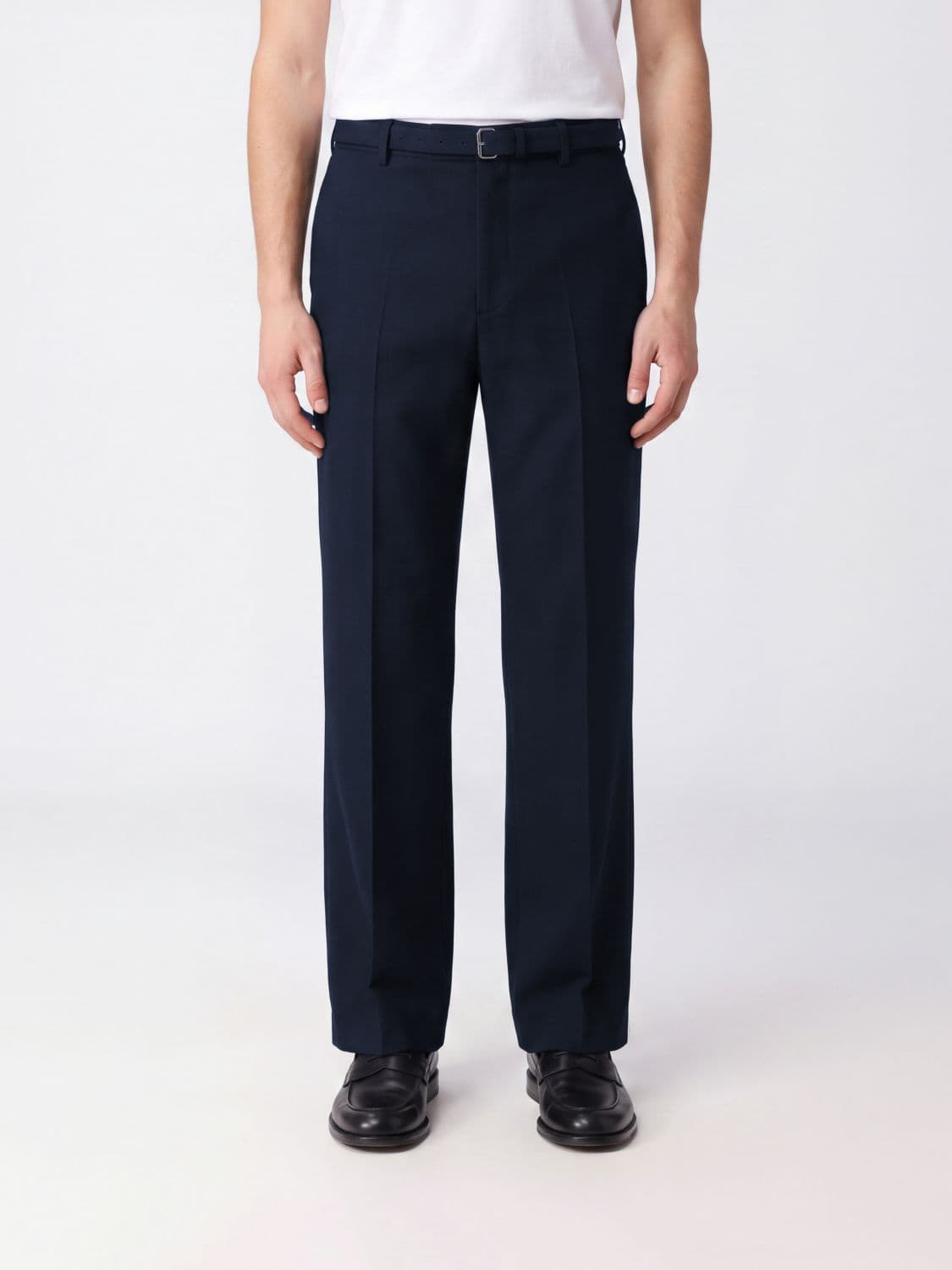 Dries Van Noten Wide-Leg Wool Tailored Trousers with Pleats